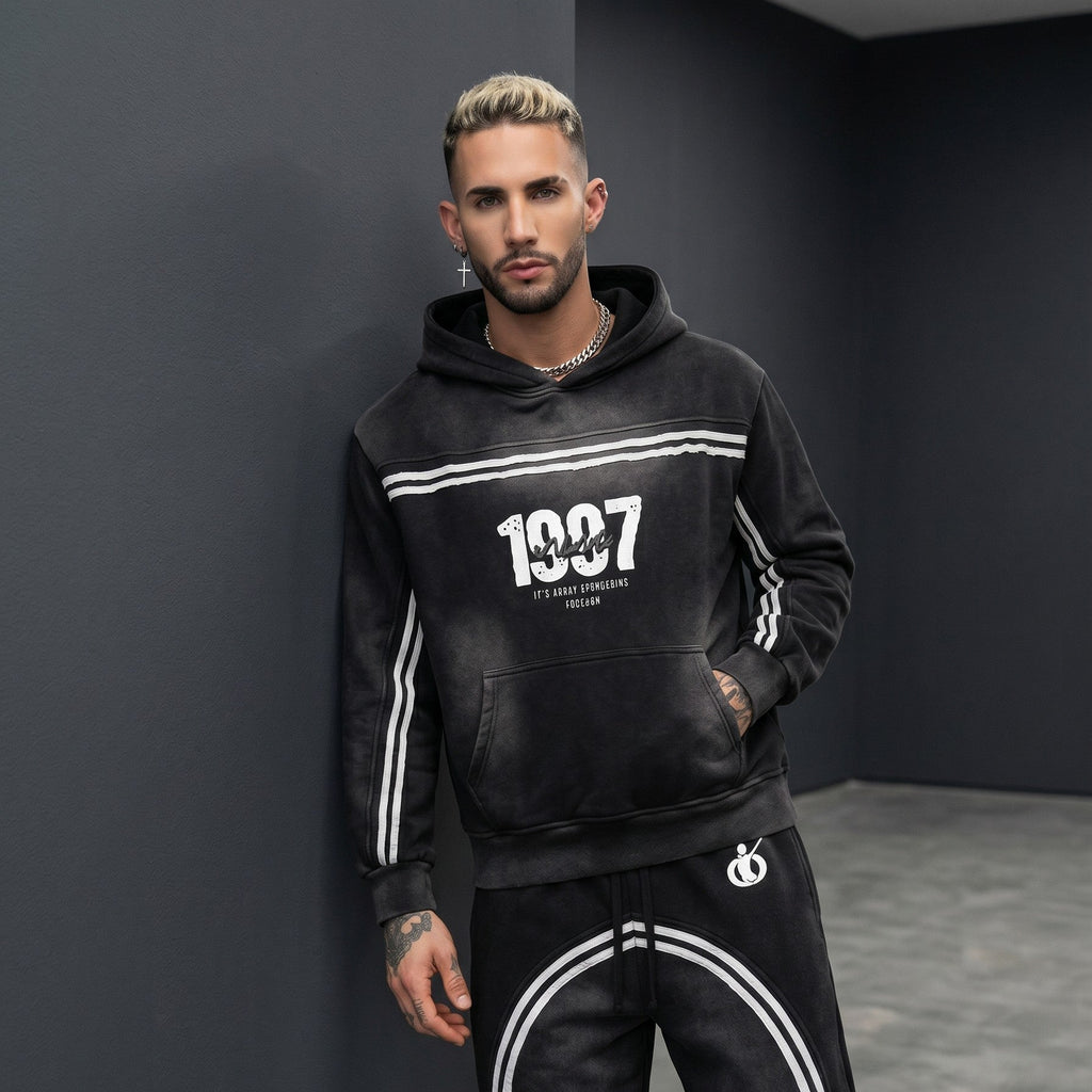 Sun Fade Contrast Tape Fleece Hoodie