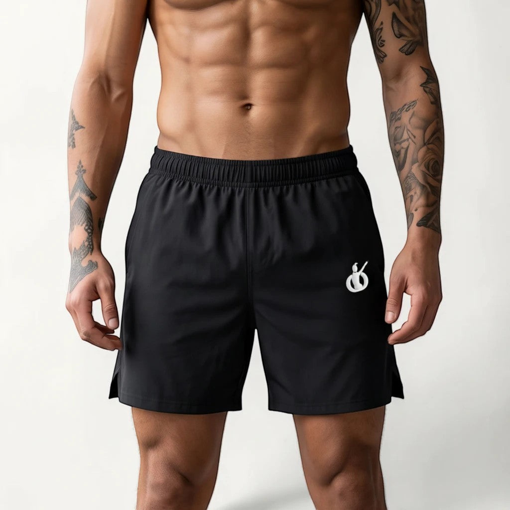 Pantalones cortos deportivos negros de MONROE STORE con ajuste holgado, ideales para gimnasio y actividades al aire libre